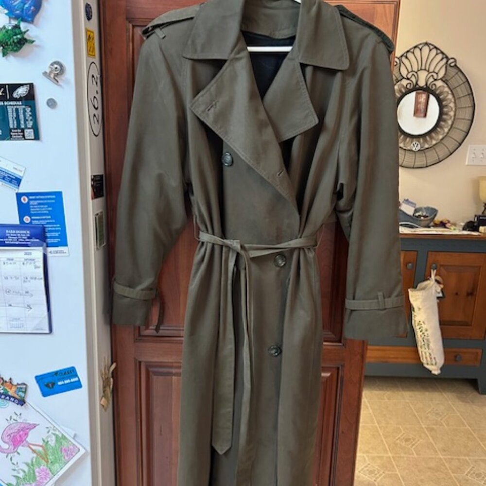 Dark Green Trench rain coat, Degrees Brand, Size S